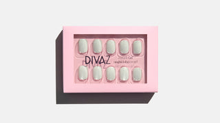 Silver Snow, set de unghii false press-on cu aspect de gel