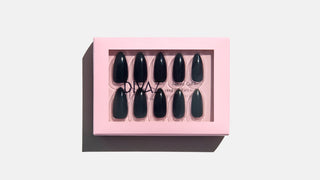 Black, set de unghii false press-on cu aspect de gel
