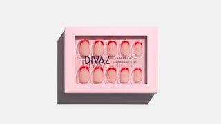 French Rosu, set de unghii false press-on cu aspect de gel