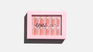 French Long Square, set de unghii false press-on cu aspect de gel
