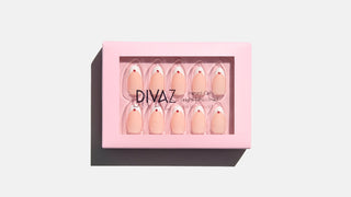 Dot French, set de unghii false press-on cu aspect de gel