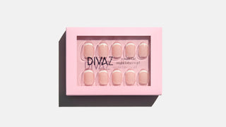 Minimalist French, set de unghii false press-on cu aspect de gel