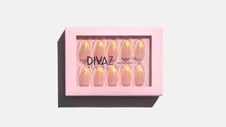 Lemon French, set de unghii false press-on cu aspect de gel