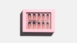 Black Tips, set de unghii false press-on cu aspect de gel