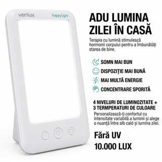 Verilux HappyLight Luxe — Lampă terapie cu lumină 10.000 Lux